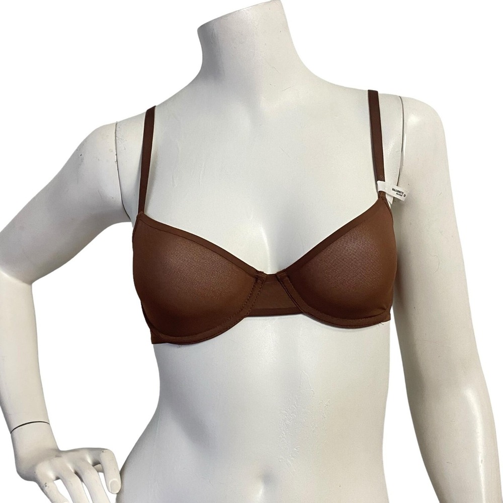 Aerie Smoothez Microfiber Unlined Balconette Bra Brown 32D Underwire NWT